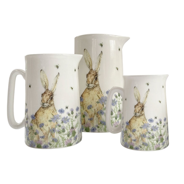 Hare and wildflower jug